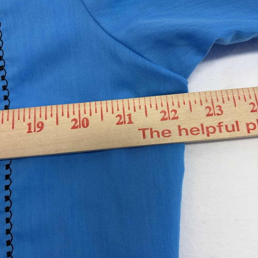 The Genuine Haband Guayabera Blue Mens Medium Cuban Shirt short sleeve Button Up - Picture 7 of 10